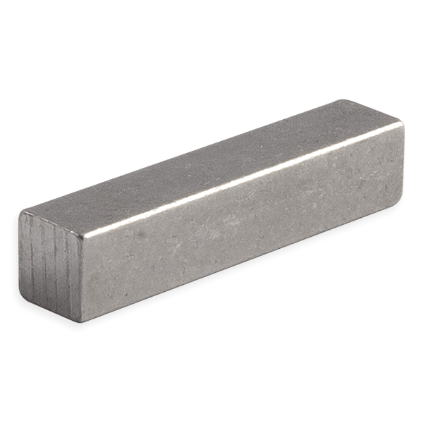 MACHINE KEY 1/4" X 1-1/4" SQUARE, FORM B, STEEL, UNDERSIZED, PLAIN